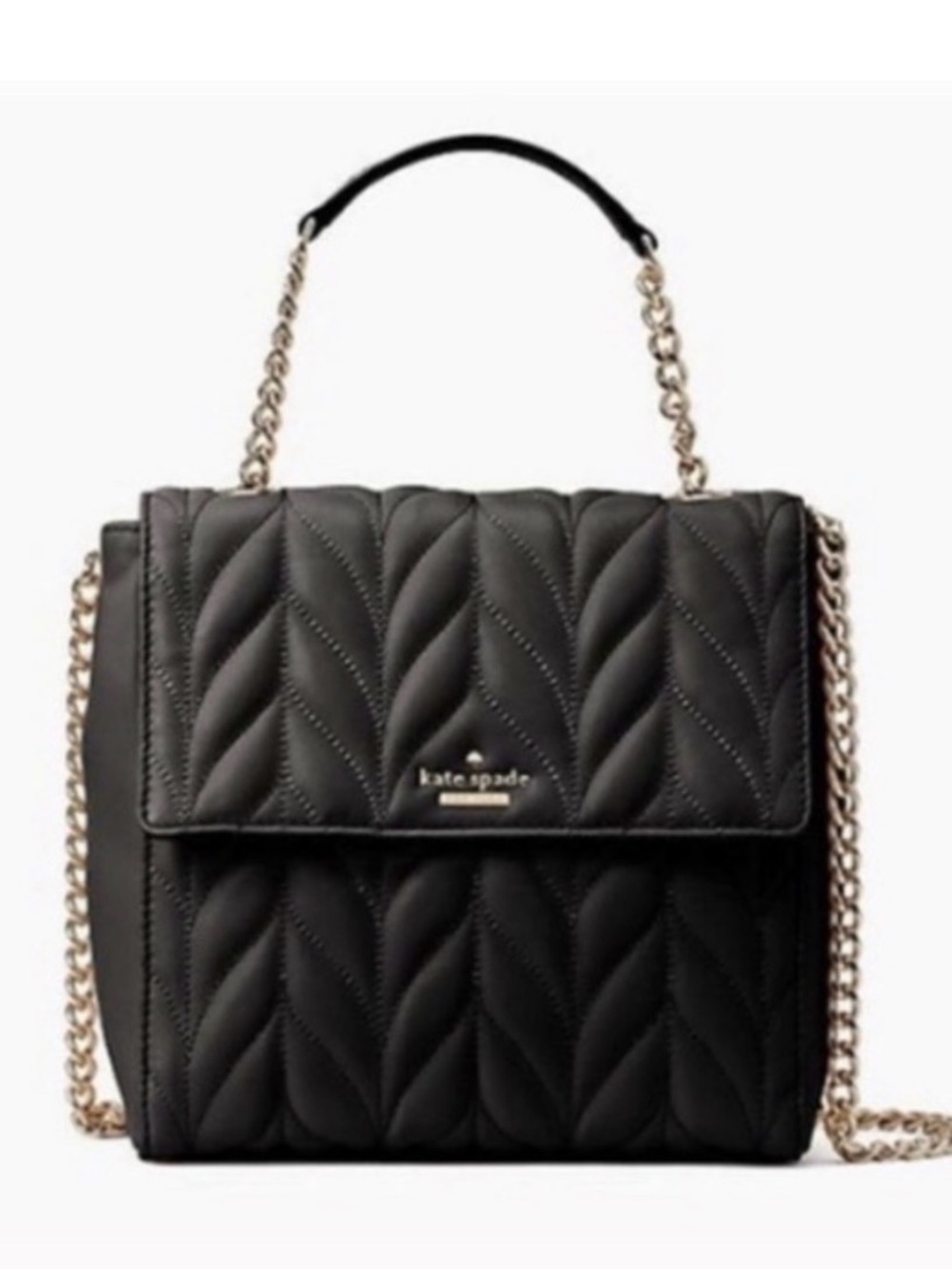 Kate Spade Black Quilted Leather Brayden Briar Lane Backpack/Crossbody Bag - EUC